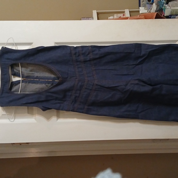Denim Sleeveless Jumpsuit - Picture 2 of 2